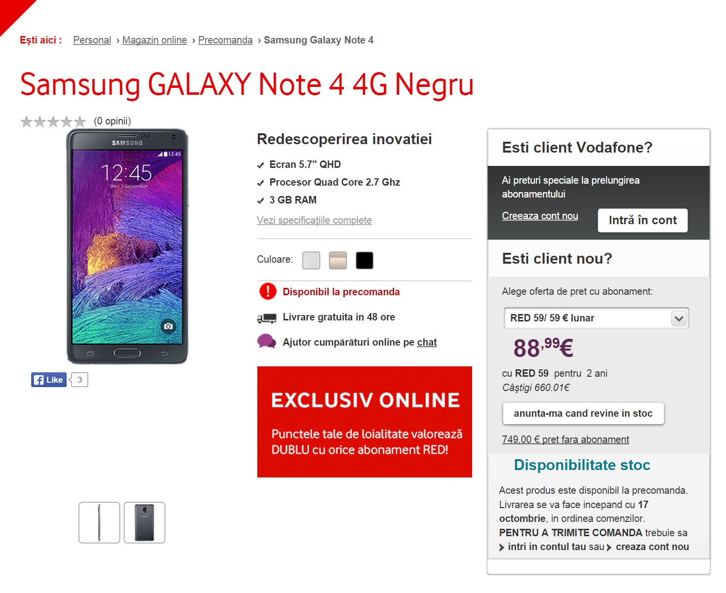 Samsung Galaxy Note 4 Vodafone